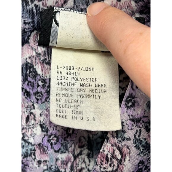 Vintage Jenny Womens Two Piece Blouse Skirt Set Size 20W Purple Floral 80s - Picture 4 of 16